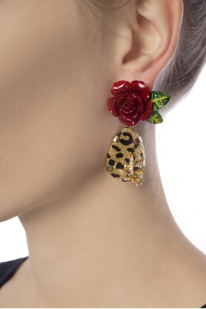 Floral motif brass clip-ons, zdjęcie 2 Floral motif brass clip-ons od Dolce & Gabbana